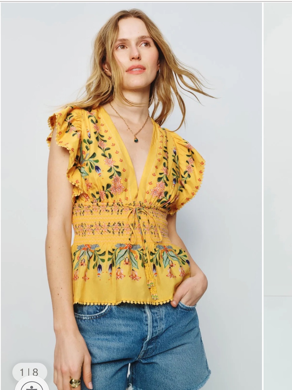 NWT farm Rio delicate flowers top